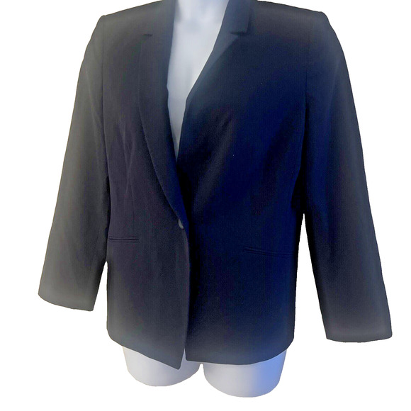 Tahari Arthur S. Levine Women’s Suit Jacket Blazer Size 14 Black Pockets Lined - Picture 1 of 11